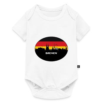 Brême Allemagne Flag Skyline Silhouette Voyage - Body à manches courtes Premium Bébé - blanc - Devant