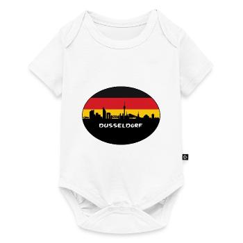 Düsseldorf Allemagne Flag Skyline Silhouette Voyage - Body à manches courtes Premium Bébé - blanc - Devant