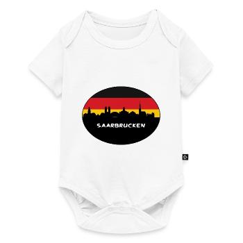 Sarrebruck Allemagne Flag Skyline Silhouette Voyage - Body à manches courtes Premium Bébé - blanc - Devant