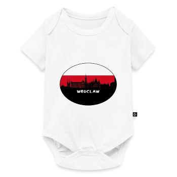 Wroclaw Poland Flag Skyline Silhouette Travel - Baby Premium short-sleeve bodysuit - white - Front
