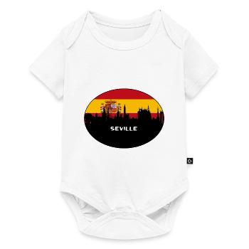 Seville Spain Flag Skyline Silhouette Travel - Baby Premium short-sleeve bodysuit - white - Front