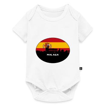 Malaga Spain Flag Skyline Silhouette Travel - Baby Premium short-sleeve bodysuit - white - Front