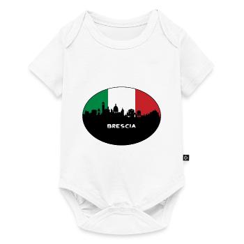 Brescia Italie Flag Skyline Silhouette Voyage - Body à manches courtes Premium Bébé - blanc - Devant