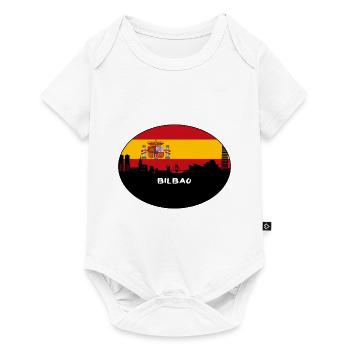 Bilbao Spain Flag Skyline Silhouette Travel - Baby Premium short-sleeve bodysuit - white - Front