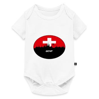 Genf Suisse Drapeau Skyline Silhouette Travel - Body à manches courtes Premium Bébé - blanc - Devant