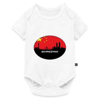 Guangzhou Chine Drapeau Skyline Silhouette Travel - Body à manches courtes Premium Bébé - blanc - Devant