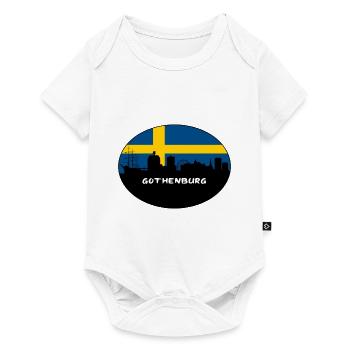 Göteborg Suède Drapeau Skyline Silhouette Travel - Body à manches courtes Premium Bébé - blanc - Devant