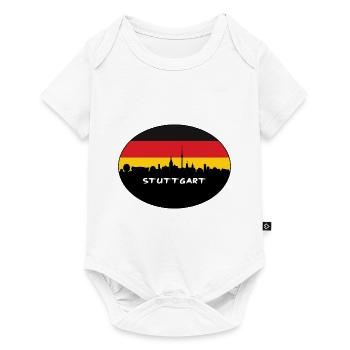 Stuttgart Allemagne Drapeau Skyline Silhouette Travel - Body à manches courtes Premium Bébé - blanc - Devant