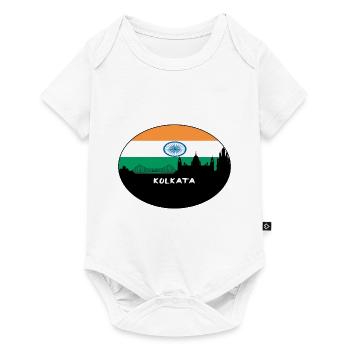 Kolkata India Flag Skyline Silhouette Travel - Baby Premium short-sleeve bodysuit - white - Front
