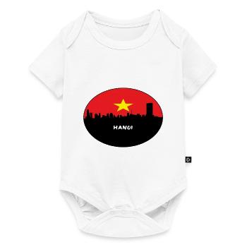 Hanoi Vietnam Flag Skyline Silhouette Travel - Baby Premium short-sleeve bodysuit - white - Front