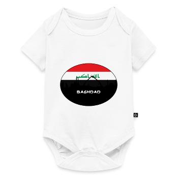 Bagdad Irak Drapeau Skyline Voyage Silhouette - Body à manches courtes Premium Bébé - blanc - Devant