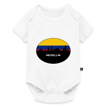 Medellin Colombie Drapeau Skyline Silhouette Travel - Body à manches courtes Premium Bébé - blanc - Devant