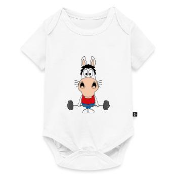 PFERD - PONY - FITNESS - BODYBUILDING - SPORT - Baby Premium Kurzarmbody - Weiß - Vorne