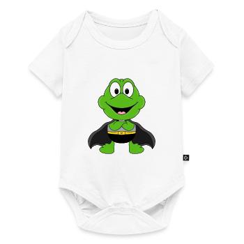 FROSCH - SUPERHELD - TIER - KIND - BABY - HELD - Baby Premium Kurzarmbody - Weiß - Vorne