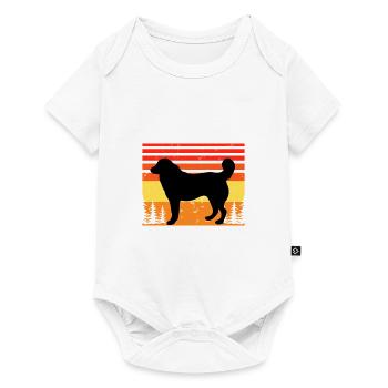 Bucovina Berger Chien Amour Silhouette Rétro Coucher de Soleil - Body à manches courtes Premium Bébé - blanc - Devant