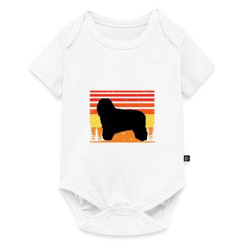Bergamasco Dog Lover Silhouette Vintage Sunset - Body à manches courtes Premium Bébé - blanc - Devant