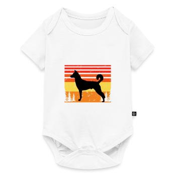 Canaan Dog Lover Silhouette Vintage Sunset - Body à manches courtes Premium Bébé - blanc - Devant