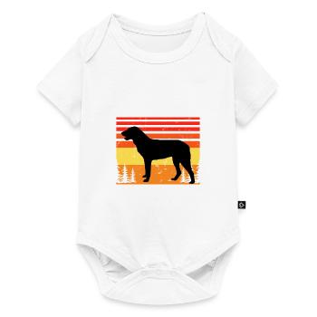 Cao De Castro Laboreiro Dog Silhouette Retro Sun - Body à manches courtes Premium Bébé - blanc - Devant