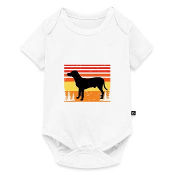 Chien Francais Blanc Et Noir Dog Silhouette Retro - Baby Premium short-sleeve bodysuit - white - Front