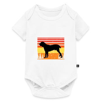 Zentralasiatischer Schäferhund Silhouette Retro Sonnenuntergang - Baby Premium Kurzarmbody - Weiß - Vorne