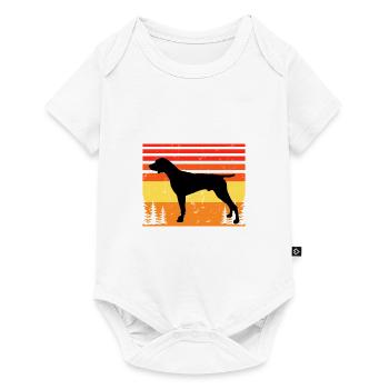 German Shorthaired Pointer Dog Silhouette Retro - Baby Premium short-sleeve bodysuit - white - Front