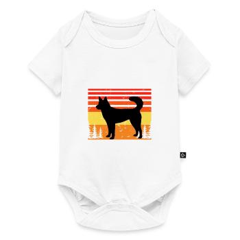 Kai Ken Hundeliebhaber Silhouette Vintage Sonnenuntergang - Baby Premium Kurzarmbody - Weiß - Vorne