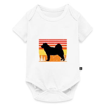 Greenland Dog Lover Silhouette Vintage Sunset - Baby Premium short-sleeve bodysuit - white - Front