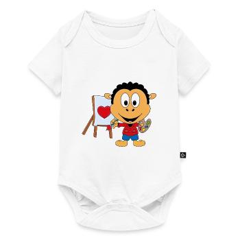 SCHWARZES SCHAF - KUNST - LIEBE - HERZ - MALEN - Baby Premium Kurzarmbody - Weiß - Vorne