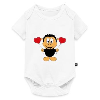 LIEBE - SCHWARZES SCHAF - LUFTBALLONS - HERZEN - Baby Premium Kurzarmbody - Weiß - Vorne