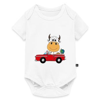 KUH - AUTO - WELTENBUMMLER - REISE - AUTO - TIER - Baby Premium Kurzarmbody - Weiß - Vorne