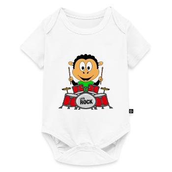 SCHLAGZEUG - MUSIK - SCHWARZES SCHAF - TIER - Baby Premium Kurzarmbody - Weiß - Vorne