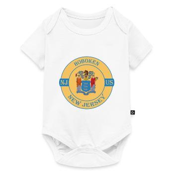 Hoboken New Jersey Flag USA Travel Souvenir Badge - Body à manches courtes Premium Bébé - blanc - Devant