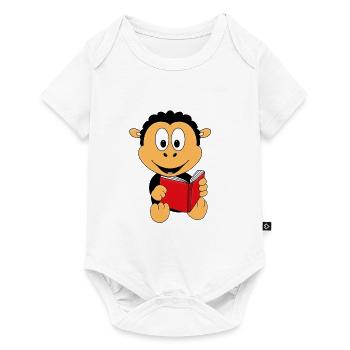 SCHAF - BUCH - LESEN - GESCHICHTE - TIERISCH - Baby Premium Kurzarmbody - Weiß - Vorne