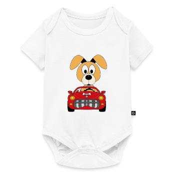 HUND - AUTO - TIER - TIERISCH - KIND - BABY - Baby Premium Kurzarmbody - Weiß - Vorne