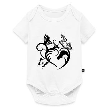 Animal Motif Chevaux Cheval Portrait Coeur Cadeau - Body à manches courtes Premium Bébé - blanc - Devant