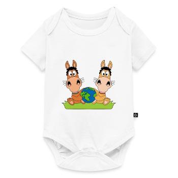 PFERDE - WELT - ERDE - TIERE - PFERD - PONY - Baby Premium Kurzarmbody - Weiß - Vorne