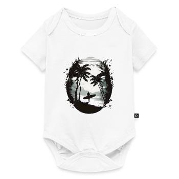 Surfeur noir et blanc - Body à manches courtes Premium Bébé - blanc - Devant