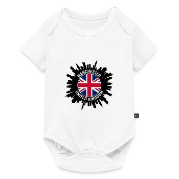Manchester Skyline Uk Flag Souvenir de voyage - Body à manches courtes Premium Bébé - blanc - Devant