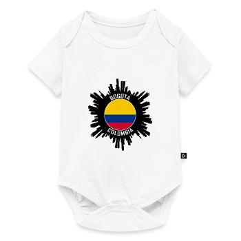 Bogota Skyline Colombie Flag Souvenir de voyage - Body à manches courtes Premium Bébé - blanc - Devant