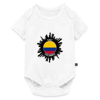 Cali Skyline Kolumbien Flagge Reise Souvenir - Baby Premium Kurzarmbody - Weiß - Vorne