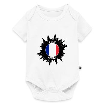 Paris Skyline France Flag Souvenir de voyage - Body à manches courtes Premium Bébé - blanc - Devant