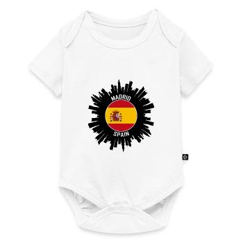 Madrid Skyline Espagne Flag Souvenir de voyage - Body à manches courtes Premium Bébé - blanc - Devant