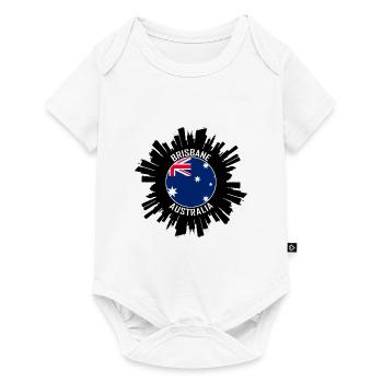 Brisbane Skyline Australia Flag Travel Souvenir - Baby Premium short-sleeve bodysuit - white - Front