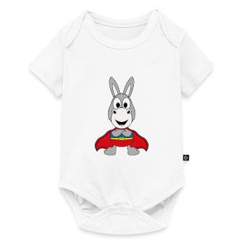 SUPERHELD - ESEL - TIER - KIND - BABY - Baby Premium Kurzarmbody - Weiß - Vorne