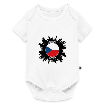 Prague Skyline Czech Flag Travel Souvenir - Baby Premium short-sleeve bodysuit - white - Front