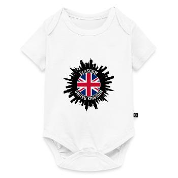 Glasgow Skyline UK Flag Souvenir de voyage - Body à manches courtes Premium Bébé - blanc - Devant