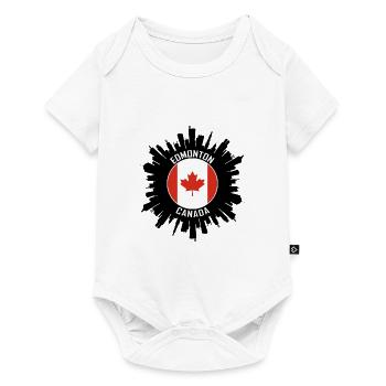 Edmonton Skyline Canada Flag Travel Souvenir - Baby Premium short-sleeve bodysuit - white - Front