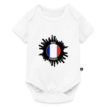 Nice Skyline France Flag Travel Souvenir - Baby Premium short-sleeve bodysuit - white - Front
