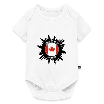 Souvenir de voyage de Québec Skyline Canada Flag - Body à manches courtes Premium Bébé - blanc - Devant