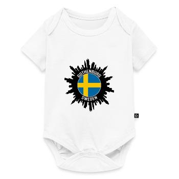 Göteborg Skyline Suède Flag Souvenir de voyage - Body à manches courtes Premium Bébé - blanc - Devant